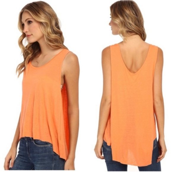 NWT Free People Cruz Cape Tank Top Orange M - Picture 1 of 6